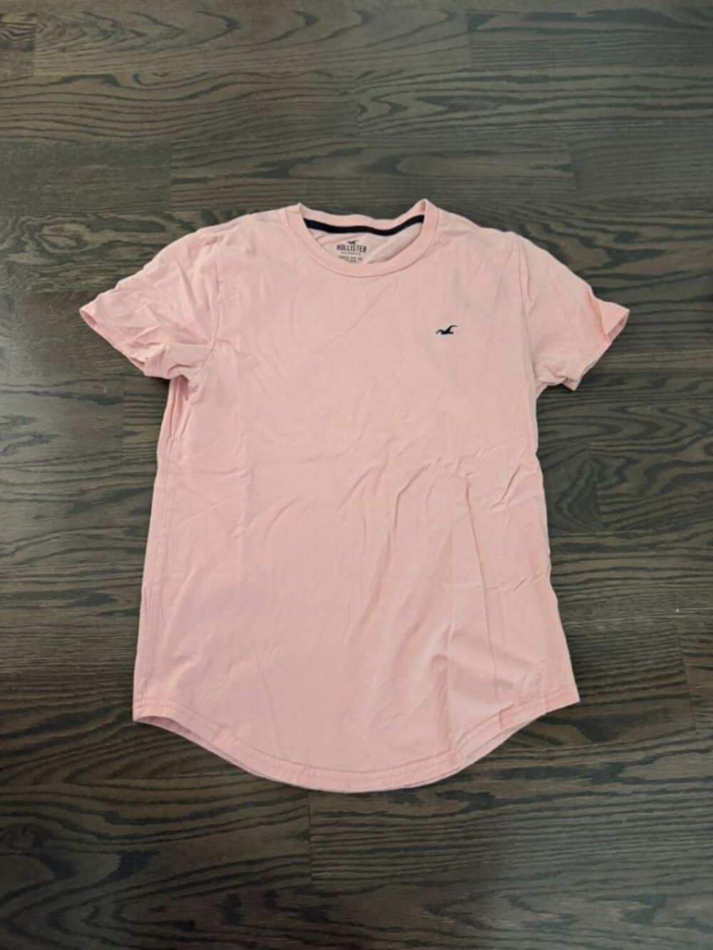 Hollister California Pink Curved Hem T-Shirt Size XS